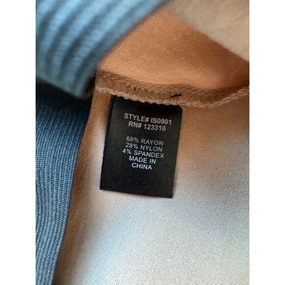 Iris Women's Khaki Asymmetrical Cut Thick Waistband Stretch Knee Length Skirt M - Picture 3 of 5